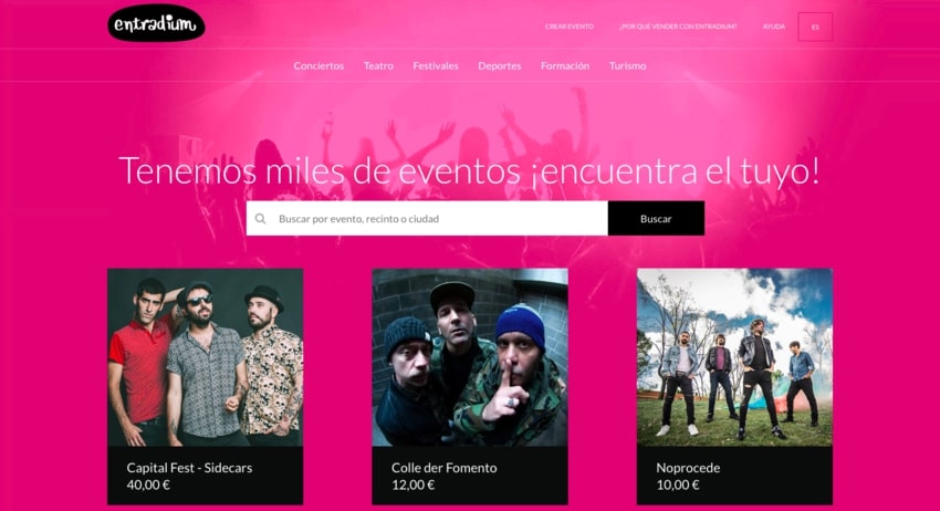 alternativa entradium para vender entradas. El teléfono de entradium es el 91.253.61.23